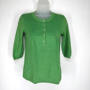 Gap Y2K Babydoll Henley Knit Top Empire Waist XS Layer Button‎ Preppy Academia